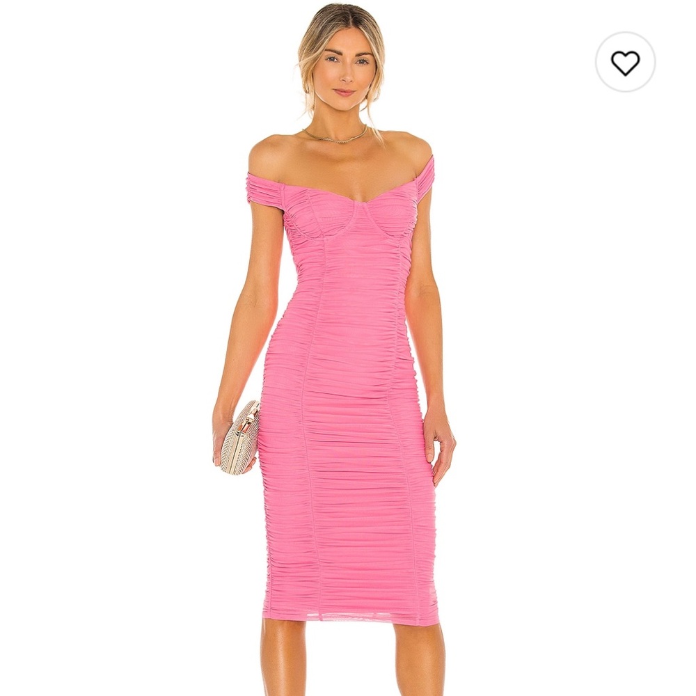 MAJORELLE Pink Ruched One Shoulder Bodycon Dress